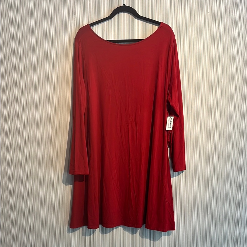 Plus size red Old Navy mini swing dress